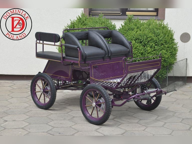 Wagonetka dla koni typu pony, szerokość pod siodło 120 cm, w komplecie z dwoma uprzężami, osiem tarc