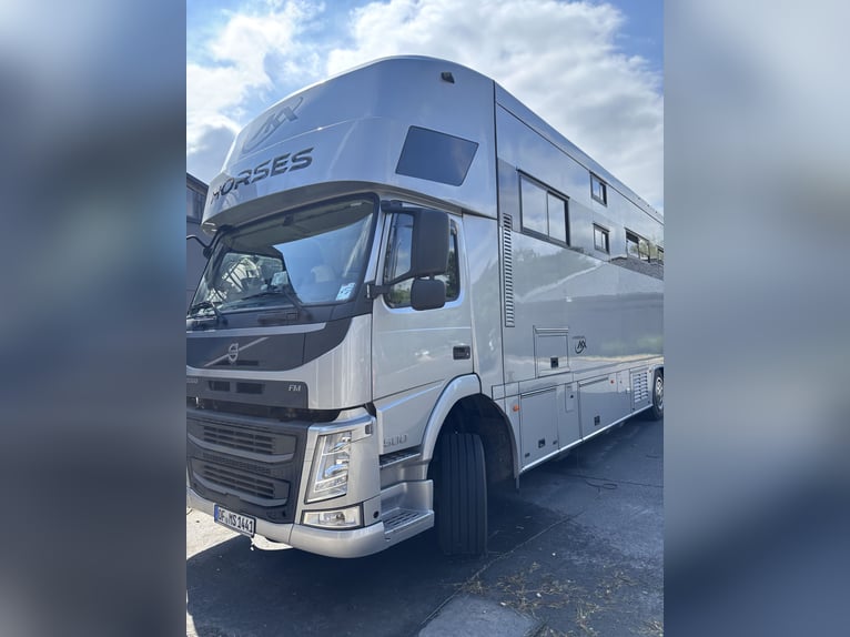 Volvo FM 500 AKX, przyczepa do przewozu koni na 8 koni z kabiną typu camper — laweta dla koni