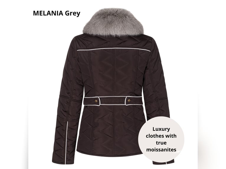 Brown warm jacket with REAL MOISSANITES