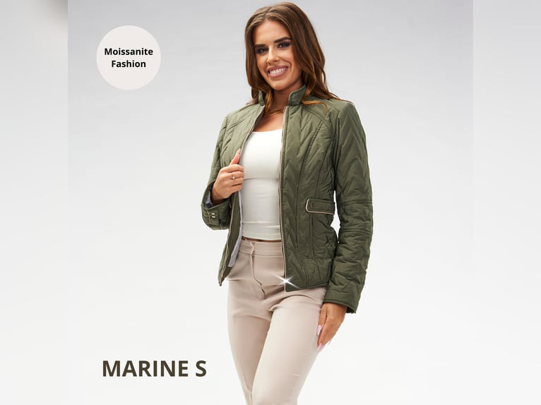 Green quilted jacket with moissanites MARINE size S