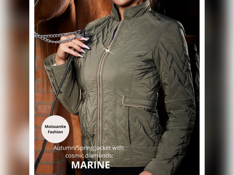 Green quilted jacket with moissanites MARINE size S