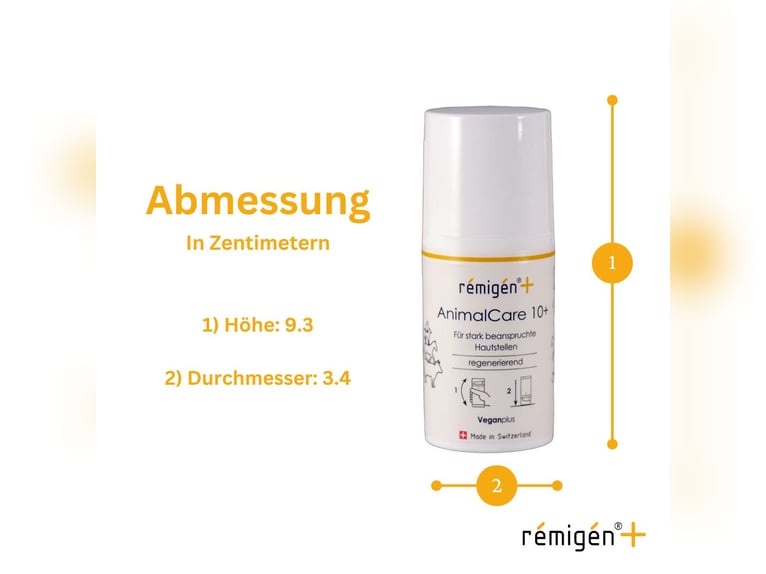 Remigen+ AnimalCare 10+ | Lotion | Szwajcarska pielęgnacja skóry dla koni, psów i kotów | Rany | Bli