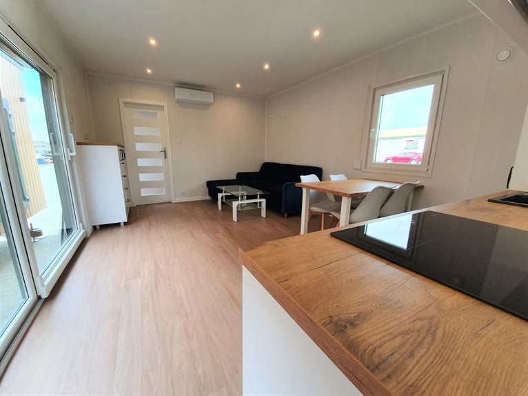 Casa mobile con rimorchio di 40 piedi per 8, tipo T2, isolata per tutto l'anno