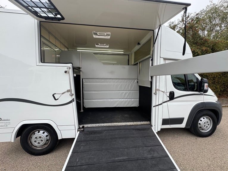 Paardentransporter met 2 zijramen, slechts 20.500 km, vee-transporter, paardenvrachtwagen, horsevan,