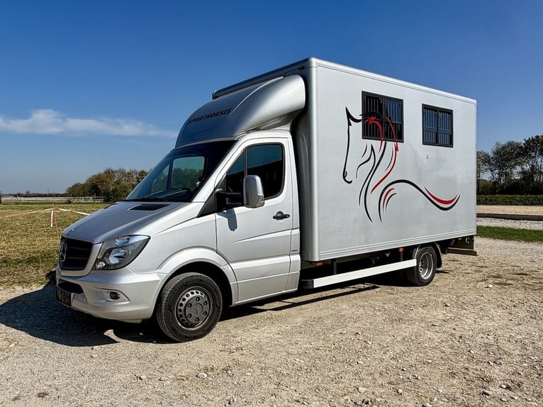 Mercedes-Benz Sprinter 2-paarden transporter met zadelkamer vrachtwagen