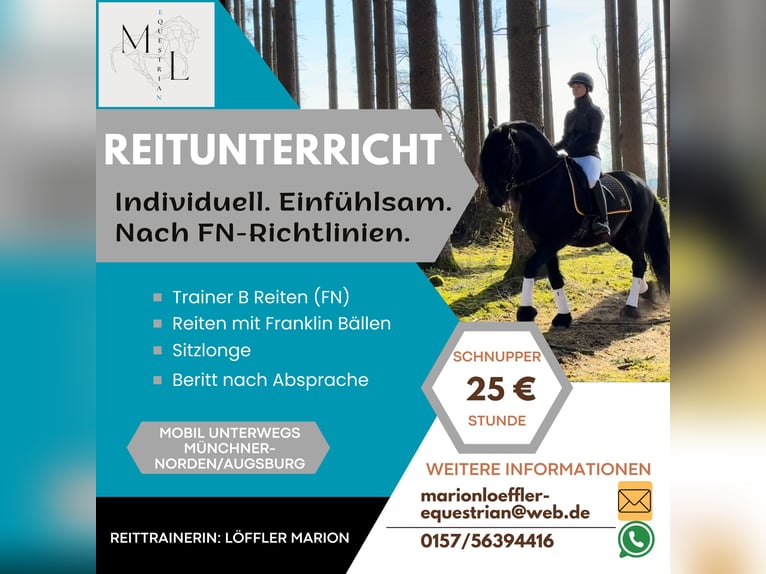 Mobiler Reitunterricht und Beritt 