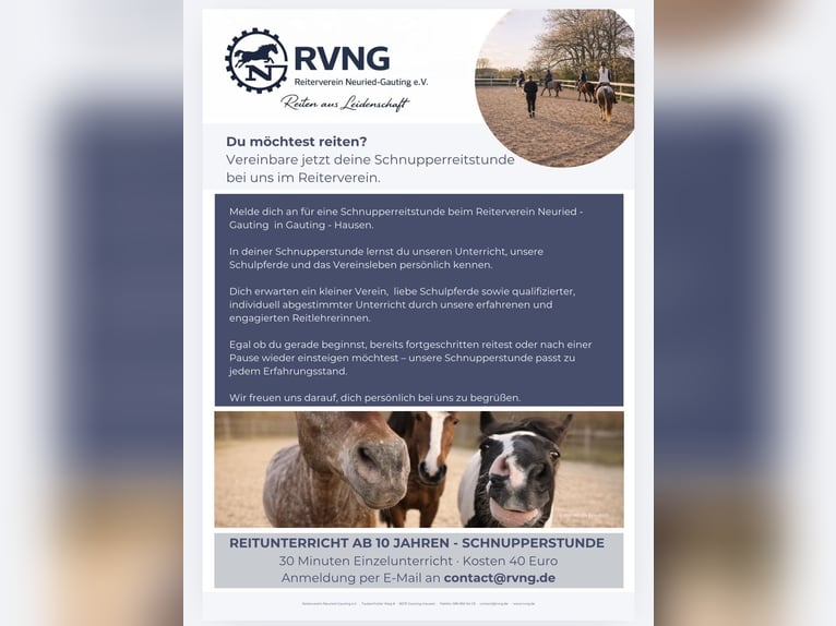 Rijlessen bij de Ruitervereniging Neuried-Gauting e. V.