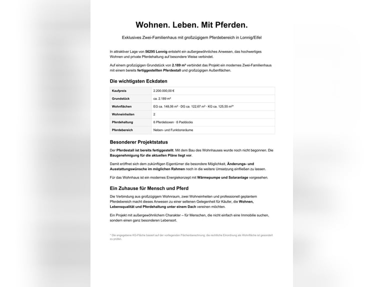 Wonen en leven met paarden in Rijnland-Palts, in het prachtige Maifeld, in een uniek woongebied